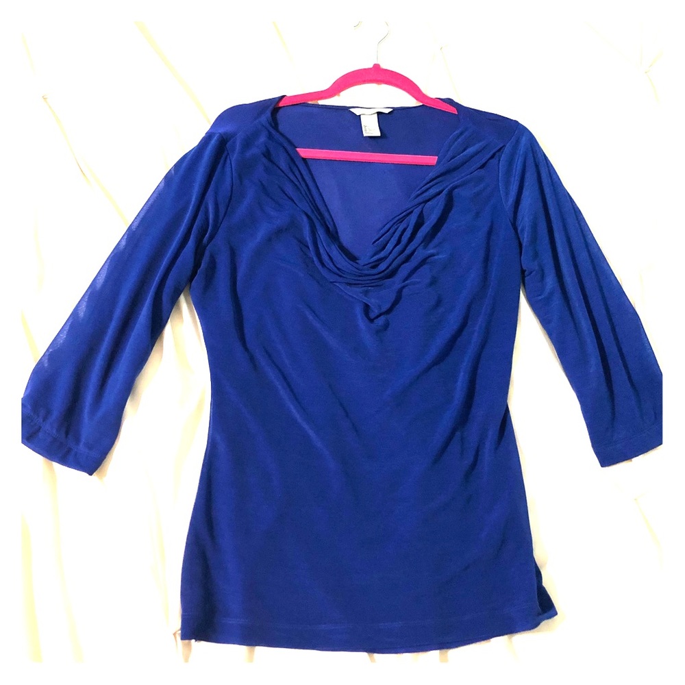 H&M Blue Draped Blouse